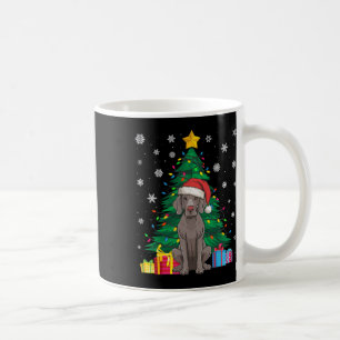 Ugly Sweater Christmas Tree Lights Weimaraner Dog  Coffee Mug
