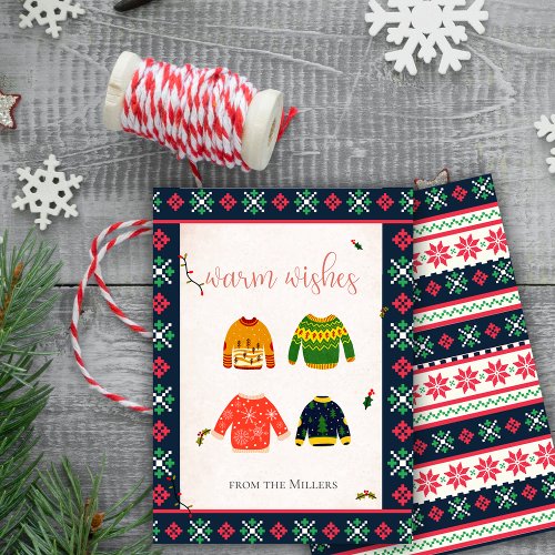 Ugly Sweater Christmas Warm Wishes Holiday Card