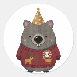 Ugly Sweater Christmas Wombat Sticker Sheet