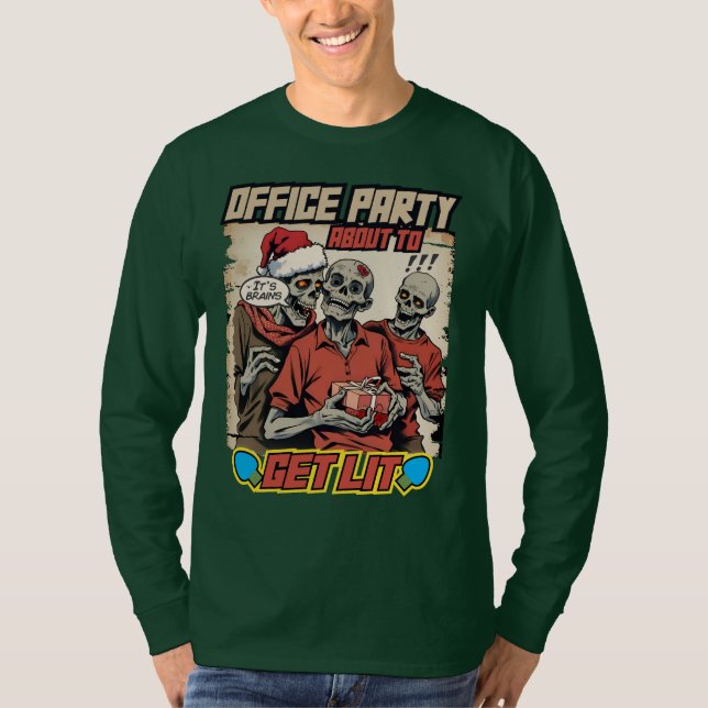 Ugly sweater Christmas zombies brains comic book (Front)