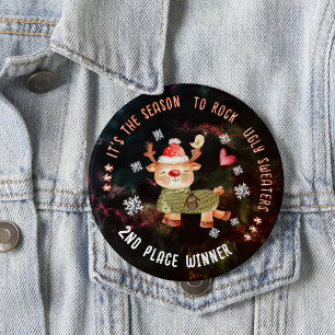 Ugly Sweater Contest 2nd Place Winner- Reindeer Button