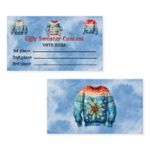 Ugly Sweater Contest Voting Cards