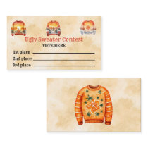 Ugly Sweater Contest Voting Cards