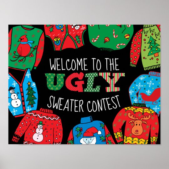 Ugly Sweater Contest, Welcome sign | Zazzle.com