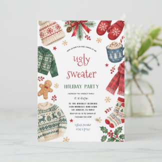 Ugly Sweater Cozy Christmas Holiday Party Invitation