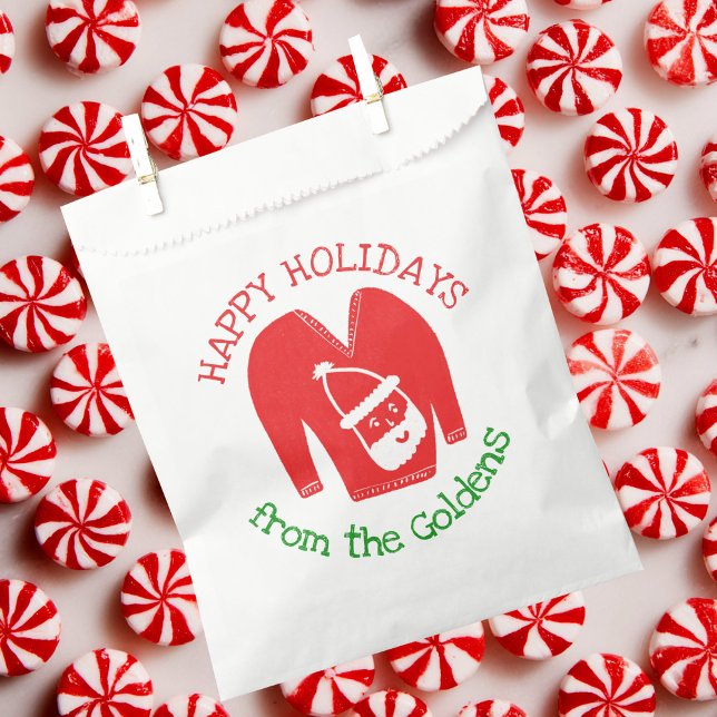 Ugly Sweater CUSTOM Holiday Christmas Gift  Favor Bag (Ugly Sweater Santa CUSTOM Holiday Christmas Gift Favor Bag
)