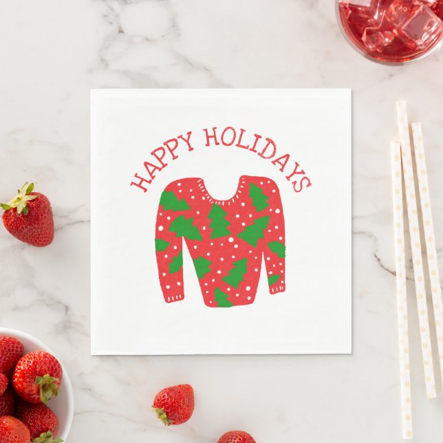 Ugly Sweater CUSTOM Holiday Christmas  Napkins (Insitu)
