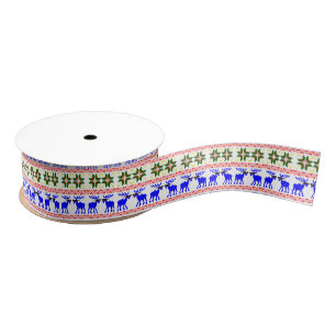 Ugly Sweater (Deal With It) Reindeer Grosgrain Ribbon