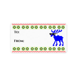 Ugly Sweater (Deal With It) Reindeer Label