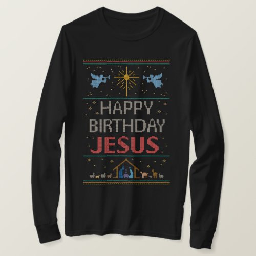 Ugly Sweater Design Happy Birthday Jesus Religious