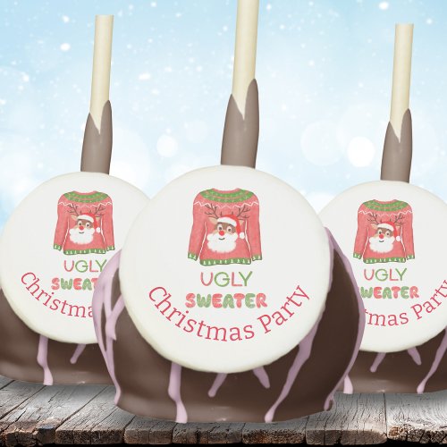 Ugly Sweater Funny Reindeer Christmas  Cake Pops