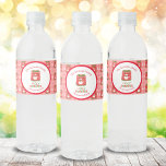 Ugly Sweater Funny Reindeer Christmas Party Water Bottle Label<br><div class="desc">This unique, whimsical Christmas Ugly Sweater party water labels was crafted with a touch of humor and charm. Featuring a hand-illustrated design, the reverse showcases a festive pattern adorned with Santa's reindeer, soft snowflakes, and Christmas trees, all rendered in a cozy, fleece-like texture. Add these water bottles to your party...</div>