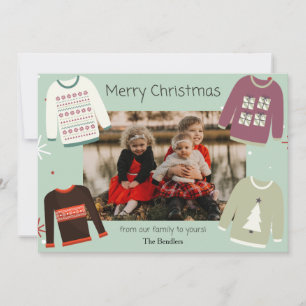 Ugly Sweater Graphic Photo Christmas Card