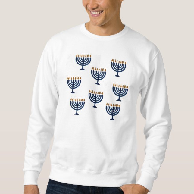 "Ugly Sweater" Hanukkah Menorah Sweatshirt (Front)