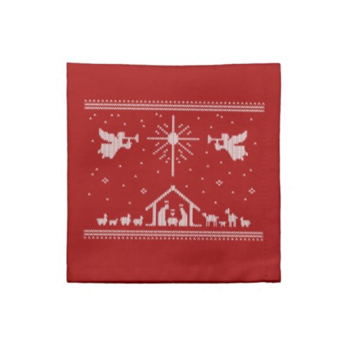 Ugly Sweater Happy Birthday Jesus Religious _ Red Napkin