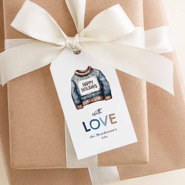 Ugly Sweater Happy Holidays Gift Tags (Creator Uploaded)