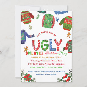 Ugly Sweater Holiday Christmas Party Invitation