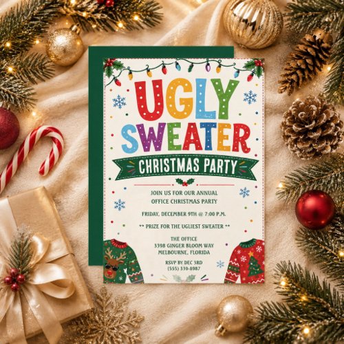 Ugly Sweater Holiday Christmas Party Invitation
