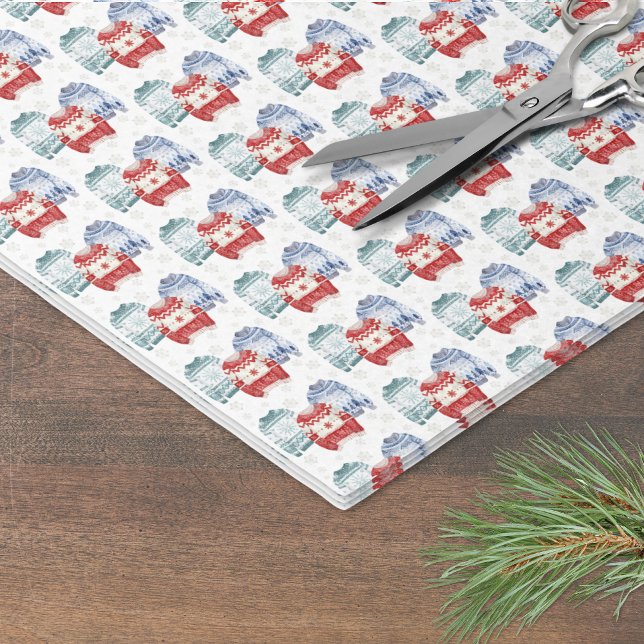 Ugly Sweater Holiday Christmas Tissue Paper (Festive Ugly Sweater Pattern Christmas Tissue Paper )