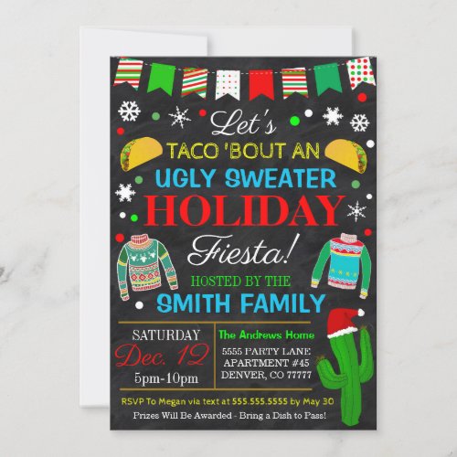 Ugly Sweater Holiday Fiesta Invitation