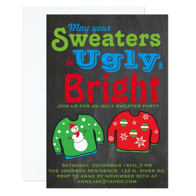 Ugly Sweater Holiday Party. Invitation