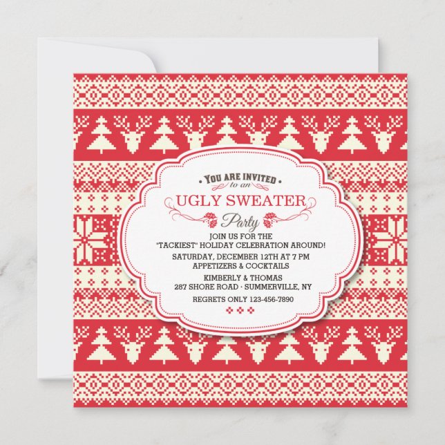 Ugly Sweater Holiday Party Invitation (Front)