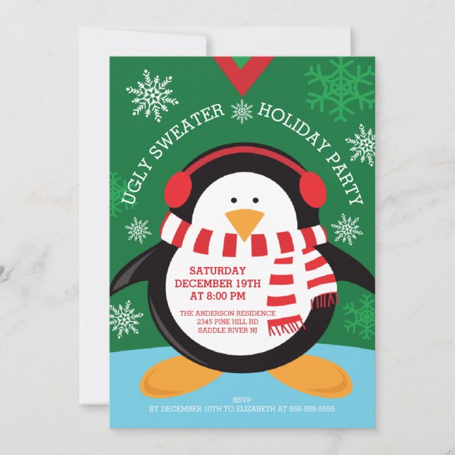 Ugly Sweater Holiday Party Invitation (Front)