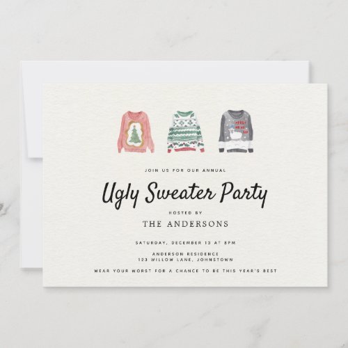 Ugly Sweater Holiday Party Invitation