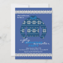 Ugly Sweater Holiday Party Invitation in Blue