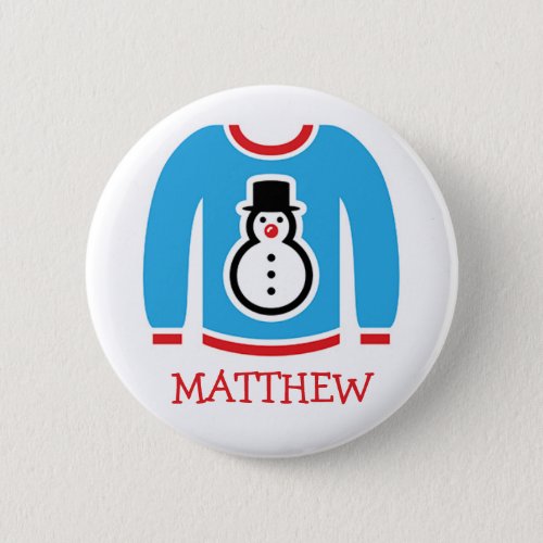 Ugly Sweater Holiday Party Name Tags Pinback Button