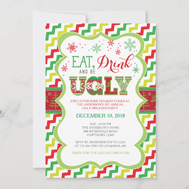 Ugly Sweater Invitation (Front)
