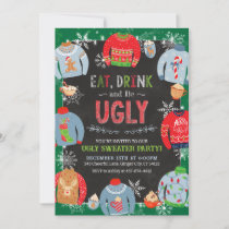 Ugly Sweater Invitation, Eat Drink & Be Ugly Invitation