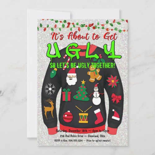 Ugly Sweater Invitations Ugly Sweater Party Invitation