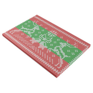 Ugly sweater jingle bells Xmas reindeers crochet Gallery Wrap