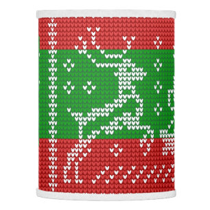 Ugly sweater jingle bells Xmas reindeers crochet Lamp Shade
