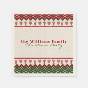 Ugly Sweater Knitted Hygge Angels Hearts Christmas Napkins