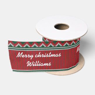 Ugly Sweater Knitted Pattern Christmas Ribbon