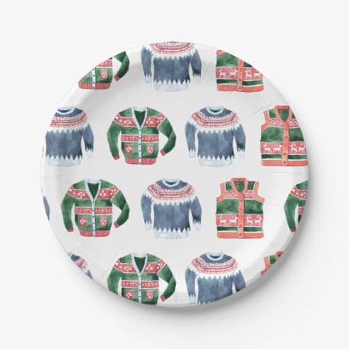 Ugly Sweater Lets Get Ugly Christmas Party Paper Plates