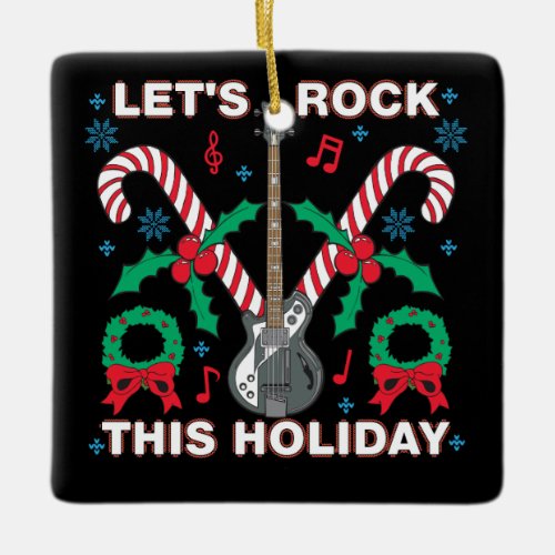 Ugly Sweater Lets Rock This Holiday Design Ceramic Ornament