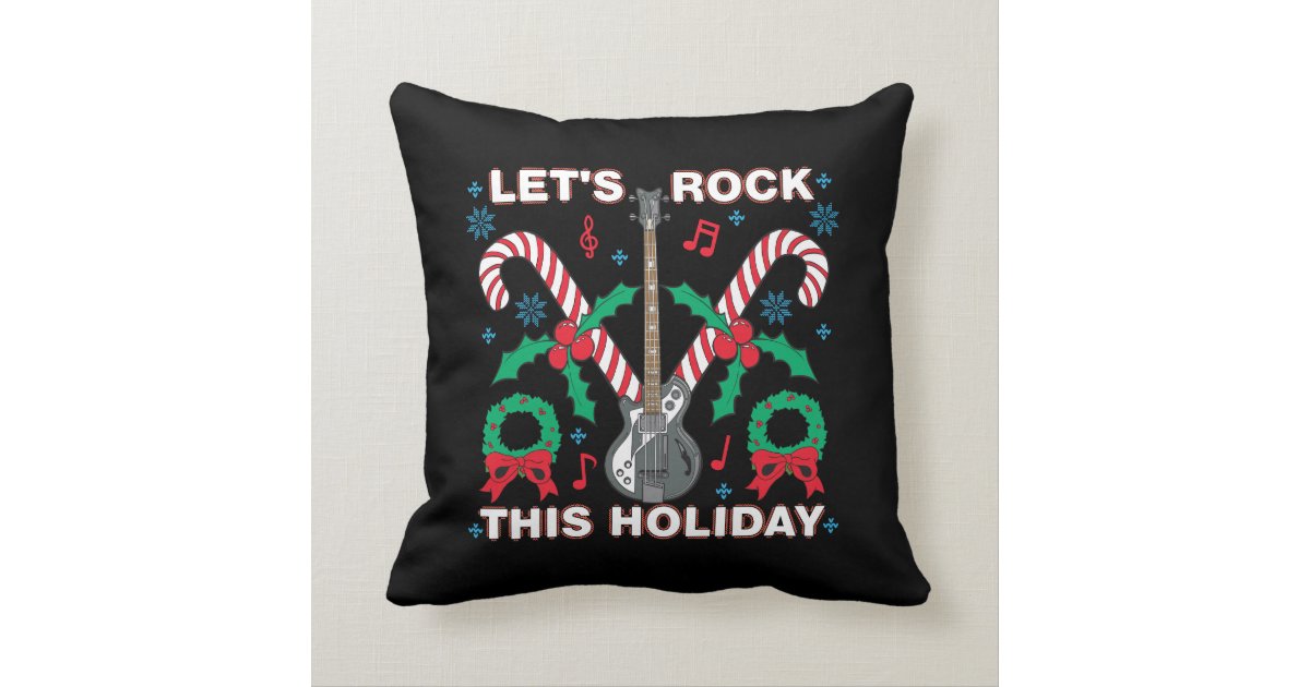 Ugly Sweater Lets Rock This Holiday Design Throw Pillow | Zazzle