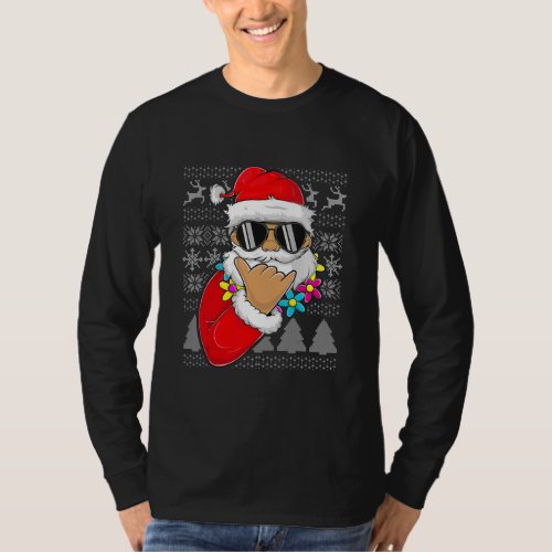 Ugly Sweater Mele kalikimaka Apparel Shaka Santa