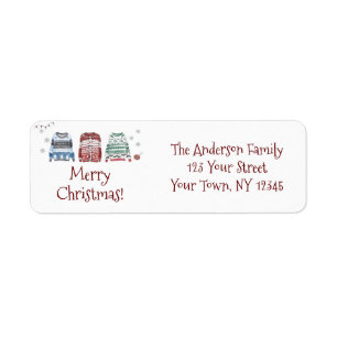 Ugly Sweater Merry Christmas Return Address Label