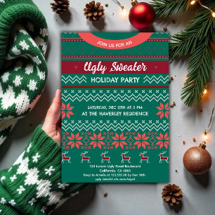 Ugly sweater Modern holiday party Invitation