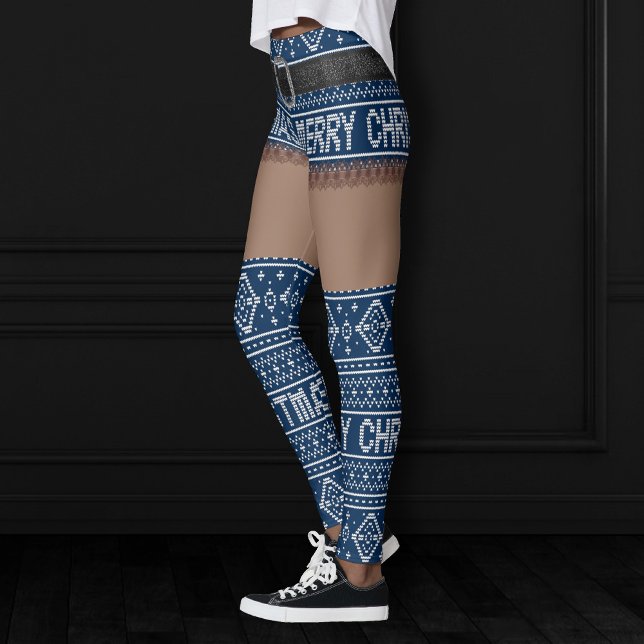 Ugly Sweater Navy Blue Short Skirt | Dark Skin Leggings (Creator Uploaded)
