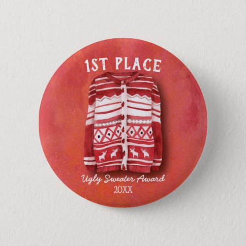 Ugly Sweater Office Christmas Party Award Button