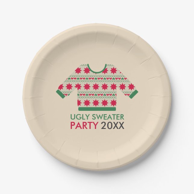 Ugly Sweater Paper Plates (Front)