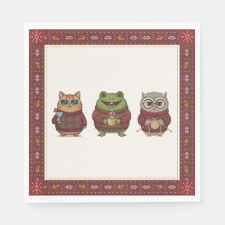Ugly Sweater Party Characters Luncheon Napkins