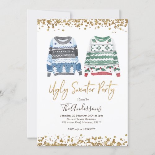 Ugly Sweater Party Christmas Holiday Invitation