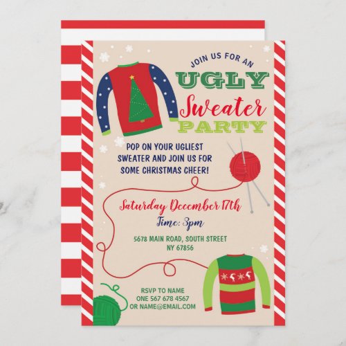 Ugly Sweater Party Christmas Holidays Invite