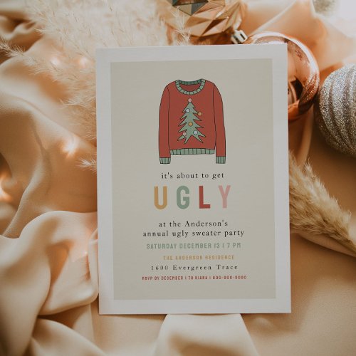 Ugly Sweater Party  Christmas Party Invitation